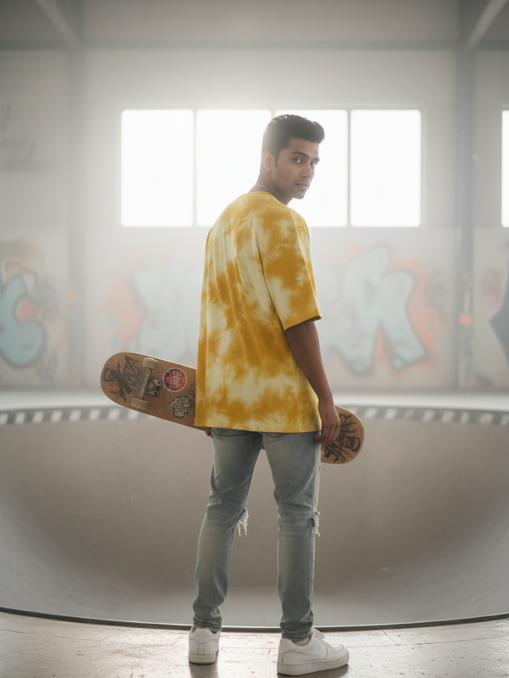 Tie Dye Oversized Yellow T-Shirt