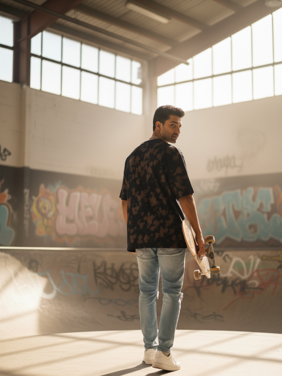 Tie Dye Oversized Brown Black T-Shirt