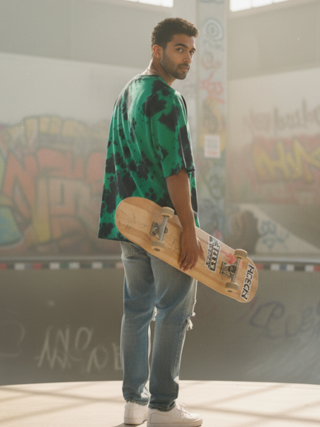 Tie Dye Oversized Green Black T-Shirt