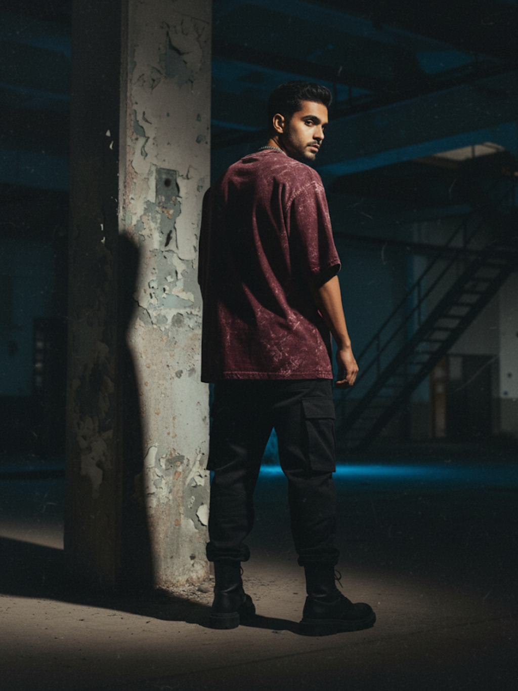 Acid Washed Oversized Maroon Tee