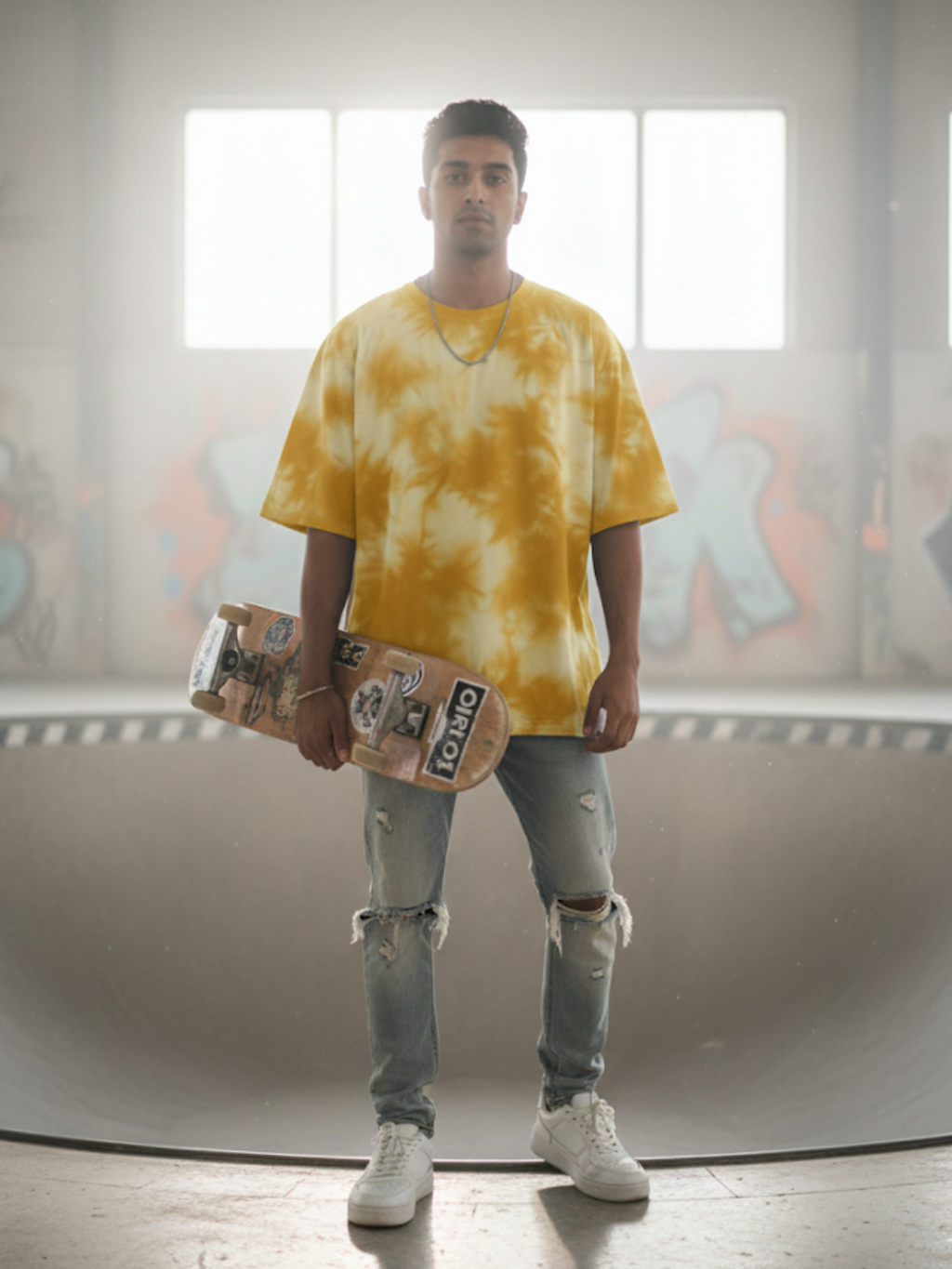 Tie Dye Oversized Yellow T-Shirt