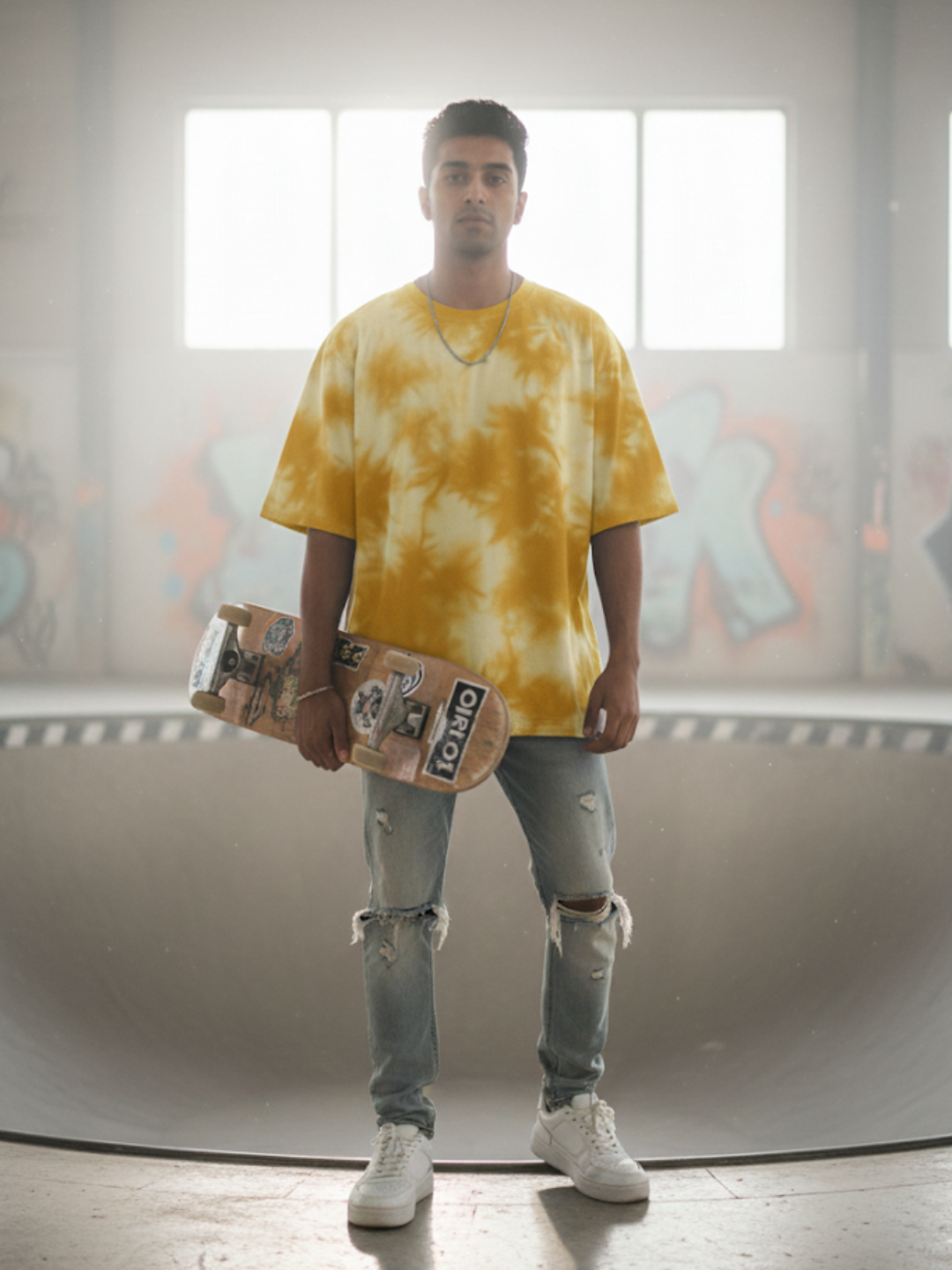 Tie Dye Oversized Yellow T-Shirt