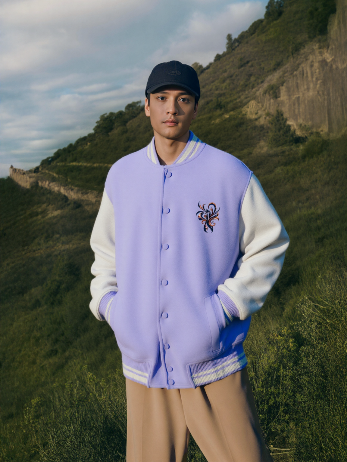 Harmonic Flux Varsity Jacket - Lavender