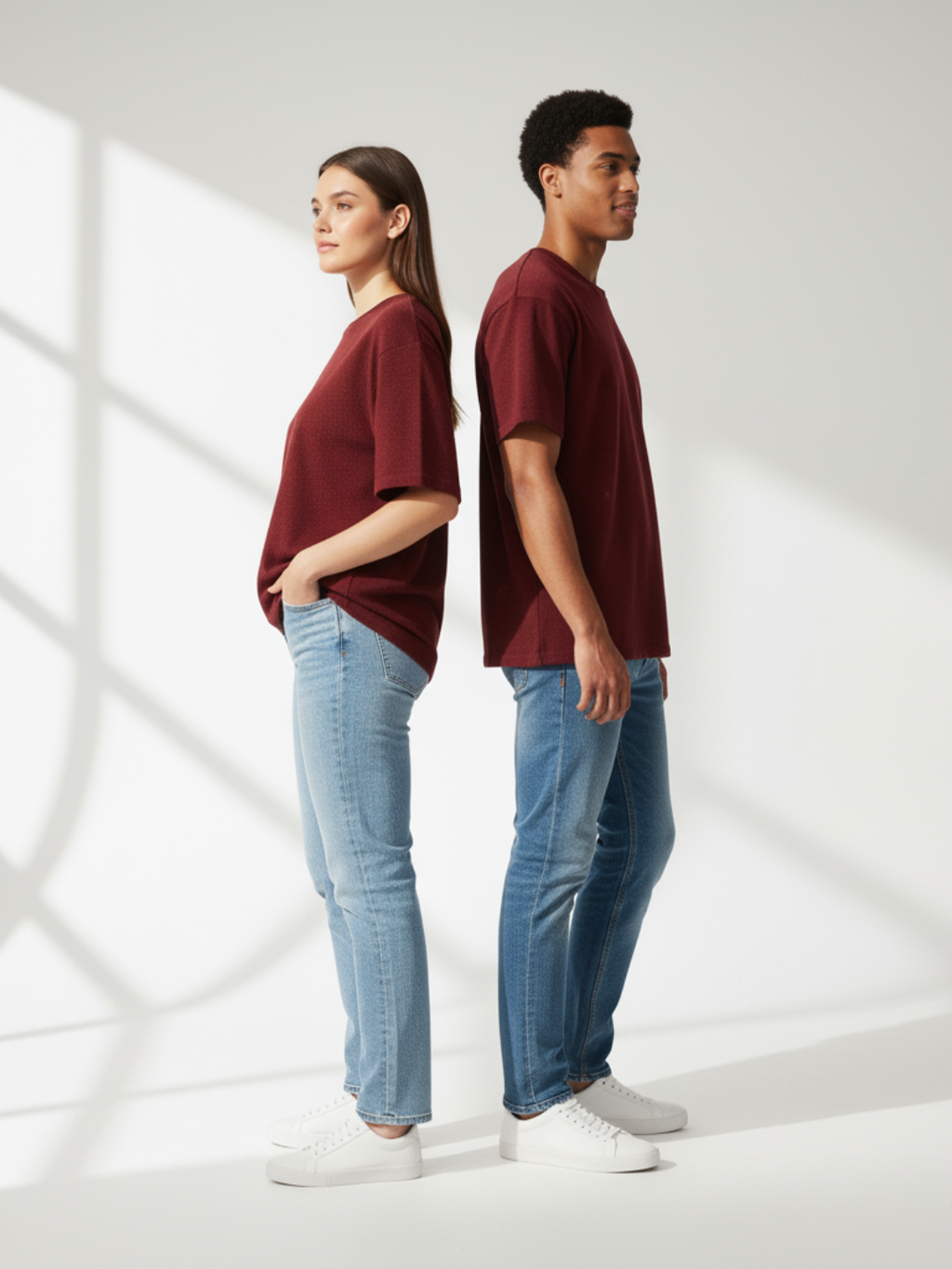 Terry Oversized Tee - Maroon