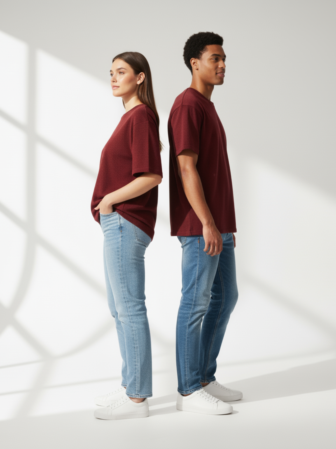 Terry Oversized Tee - Maroon