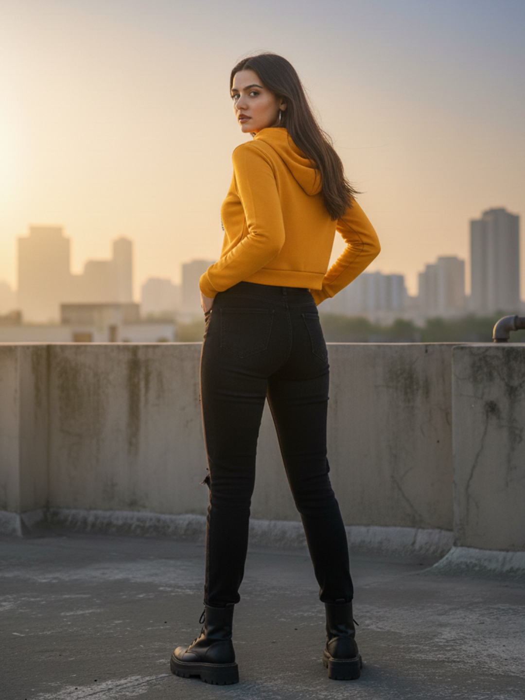 Cropped Hoodie - Mustard