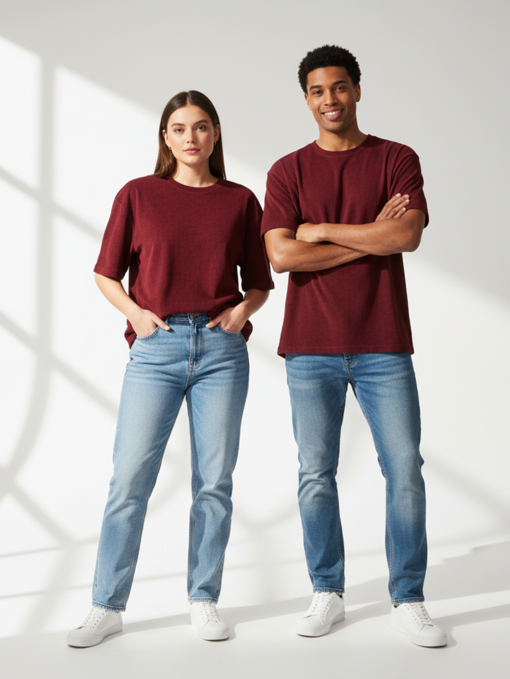 Terry Oversized Tee - Maroon