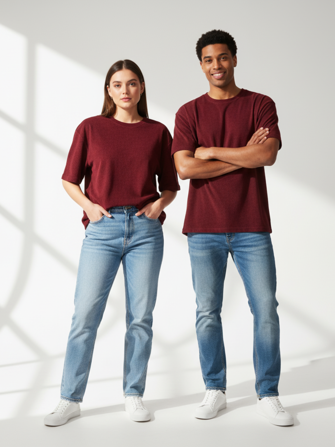 Terry Oversized Tee - Maroon
