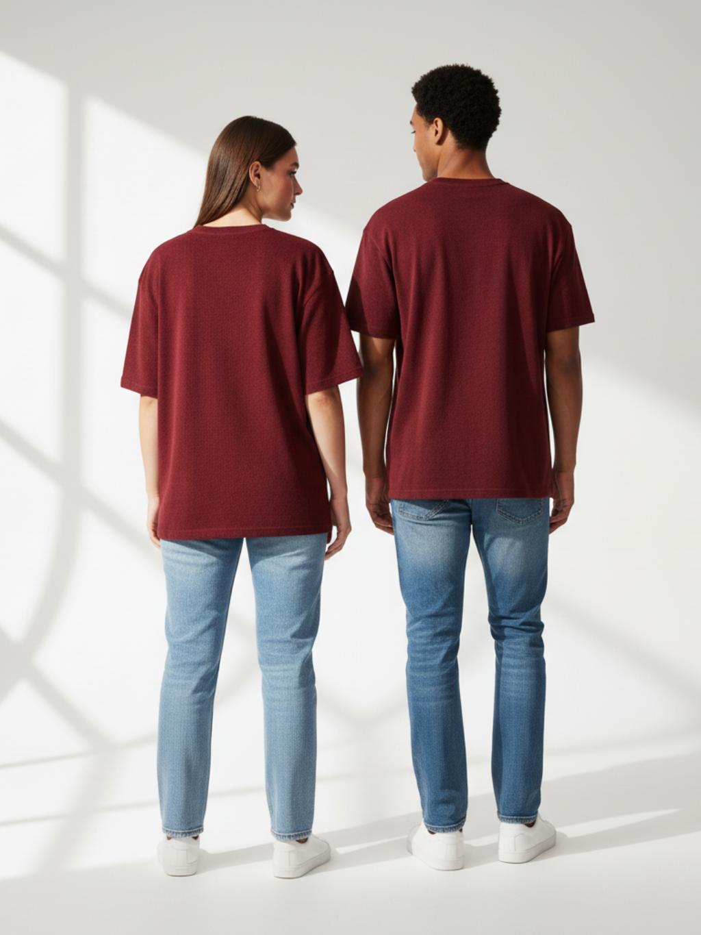 Terry Oversized Tee - Maroon