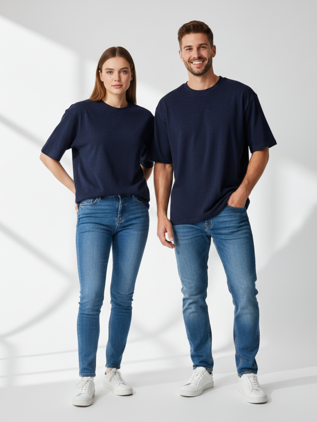 Terry Oversized Tee - Navy Blue