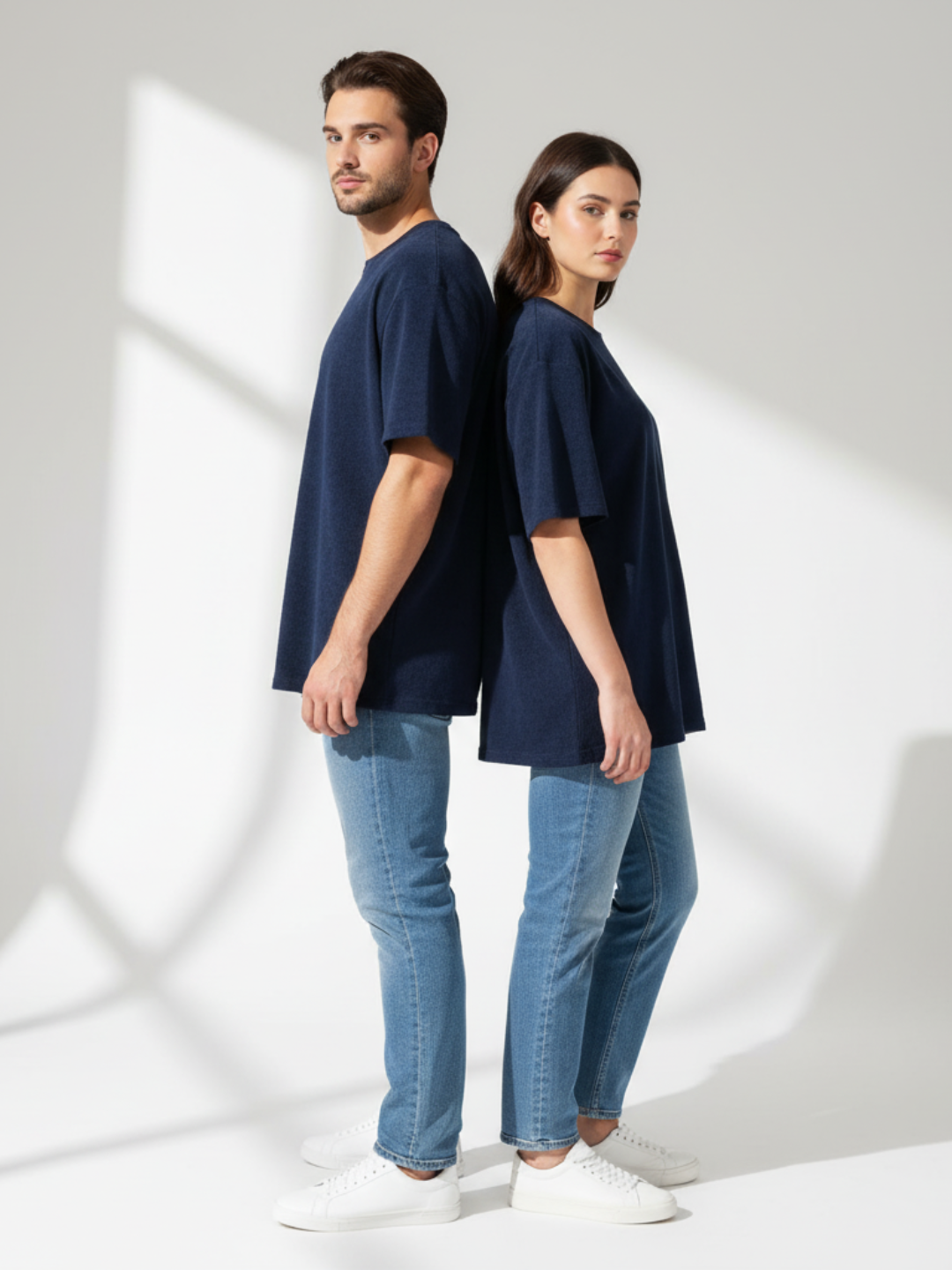 Terry Oversized Tee - Navy Blue