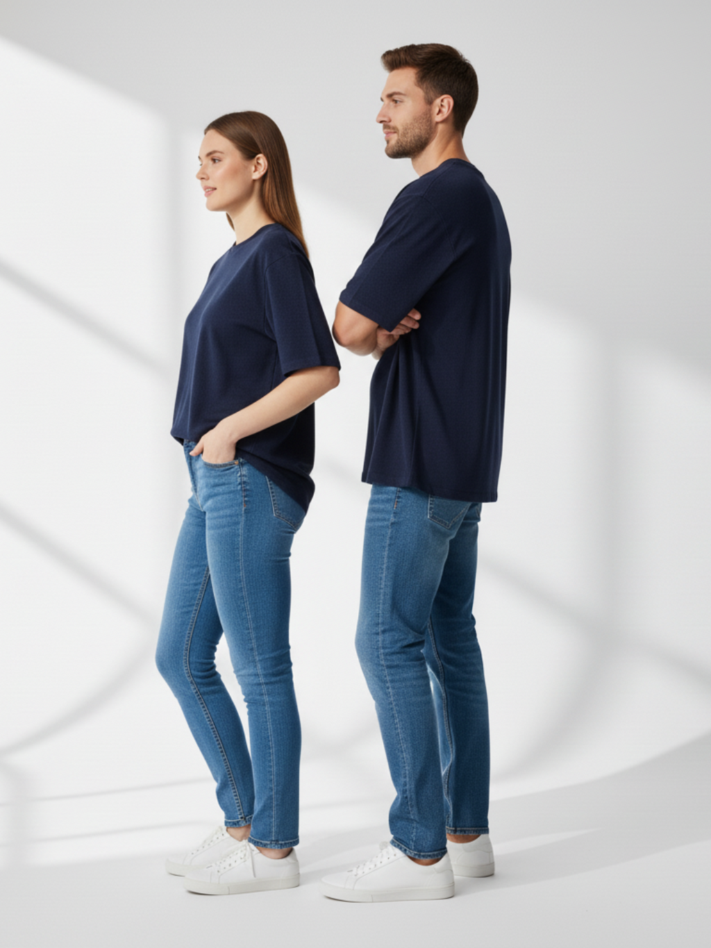 Terry Oversized Tee - Navy Blue