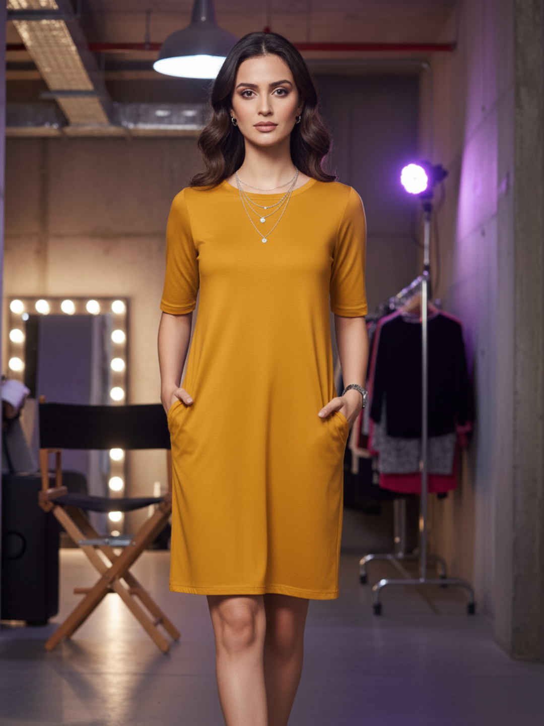 T-Shirt Dress - Gold