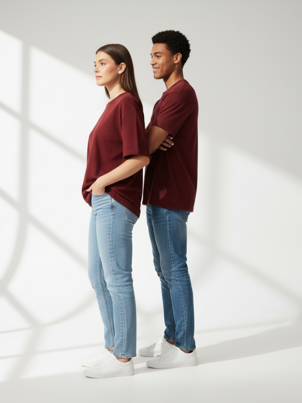 Terry Oversized Tee - Maroon