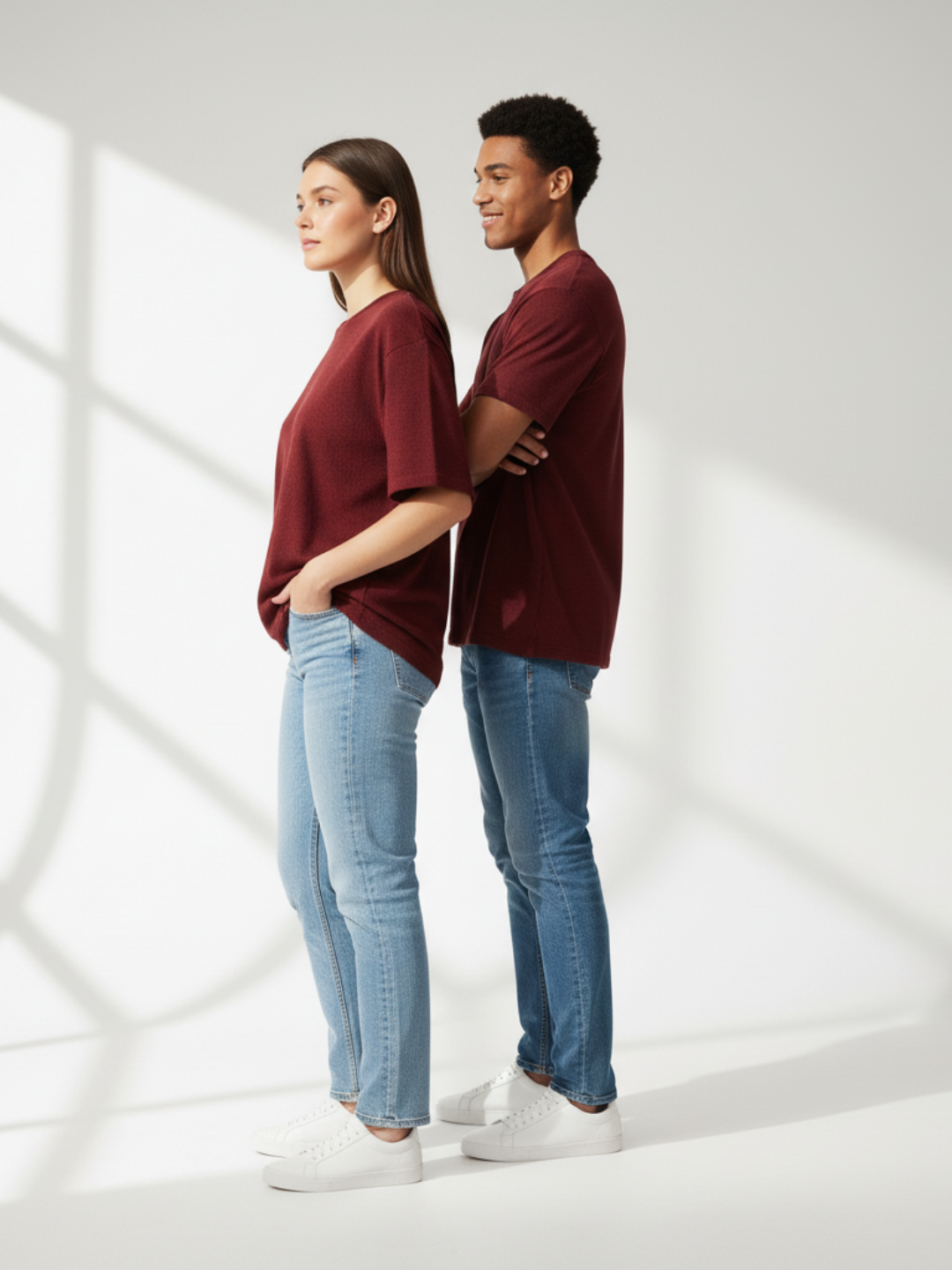 Terry Oversized Tee - Maroon